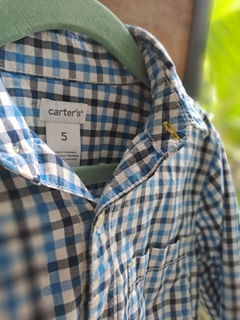 Camisa ML a cuadros azul y gris - CARTERS - Talle 5 años en internet