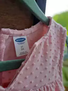 Vestido DSM rosa plumeti, volados abajo- OLD NAVY - Talle 3 años - tienda online