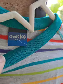 Remera ML gris a rayas multicolor c monstruo - GRISINO - Talle: 9 de la marca que es 8 años. en internet