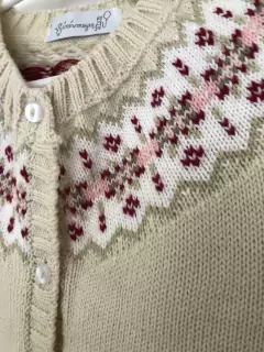 Sweater beige con guarda y botones. Inés Meiyer. Talle 8. - comprar online