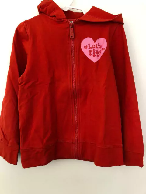 Buzo rojo con cierre y capucha. GRISINO. 7/8 años.