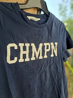 12/14A | Remera azul MC "CHMPN" - H&M - Talle 12 - 14 años - comprar online