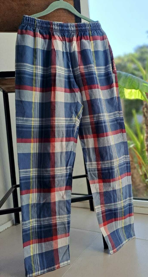 Pantalón a cuadros azul y rojo - ELEPANTS - Talle S de la marca. Parece 12 años.