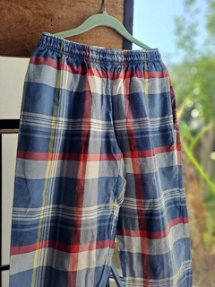 Pantalón a cuadros azul y rojo - ELEPANTS - Talle S de la marca. Parece 12 años. - Lo Canto • Moda Circular