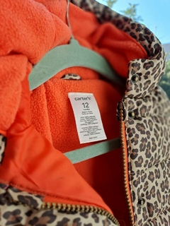 Campera impermeable animal print c polar naranja interno - CARTERS - Talle 12 meses - comprar online