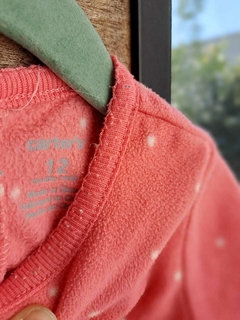 Pijama entero polar rosa c pajarito gris - CARTERS - Talle 12 meses - comprar online