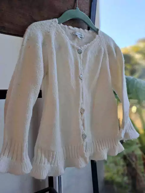 24M | Sweater crudo c voladitos en puños y cuello -BABY COTTONS - Talle 24 meses