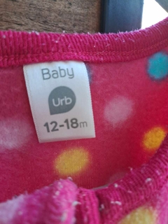 Pijama entero de polar rosa con lunares. URB. 12/18 meses. - comprar online