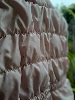 Campera chaleco impermeable rosa con lunares y moño en cintura, forrado en polar blanco - OSHKOSH - Talle 12 meses - comprar online