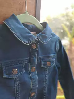 Campera de jean azul elastizada, cuello redondo - MON CARAMEL - Talle 2 años - comprar online