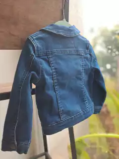 Campera de jean azul elastizada, cuello redondo - MON CARAMEL - Talle 2 años - Lo Canto • Moda Circular