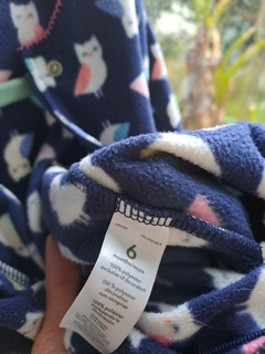 Pijama polar entero azul c buhos - CARTERS - Talle 6 meses en internet