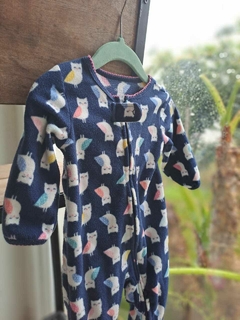 Pijama polar entero azul c buhos - CARTERS - Talle 6 meses - comprar online