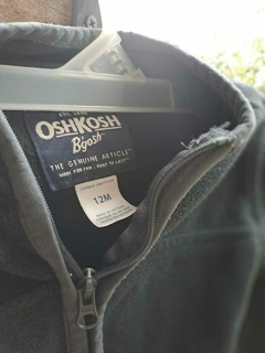 Buzo polar gris oscuro c cierre - OSHKOSH - Talle 12 meses - comprar online