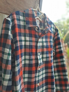 Camisa ML leñadora rojo y azul - GAP - Talle 8 años en internet