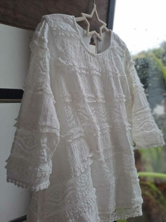 Vestido BLANCO >ML encaje forrado - MIMO - Talle 3 años - comprar online