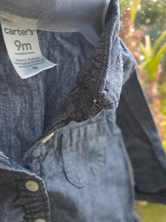 9M | Camisa de jean ML c volados abajo, azul - CARTERS - Talle 9 meses en internet