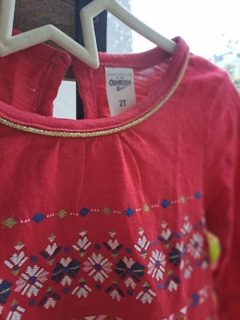2A | Remera ML roja c guardas en azul, dorado y blanco - OSHKOSH - Talle: 2 años en internet