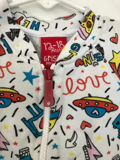 12/18M | Buzo con capucha y cierre blanco con estampa de planetas. GRISINO. 12/18 meses. - comprar online