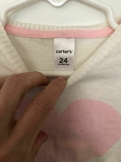 Sweater natural con corazón rosa. CARTERS. 24 meses. - comprar online