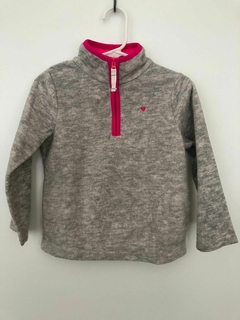Buzo polar gris con rosa. CARTERS. Talle 3 años. en internet