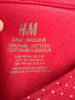 Remera roja ML c motas blancas - H&M- Talle: 2-4 años en internet