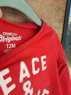 Remera ML roja c letras blancas glitter- OSHKOSH - Talle 12 meses - comprar online