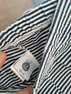 Pantalon de algodon a rayas azul y blanco - IT - Talle 6 meses - comprar online