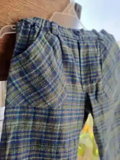 6M | Pantalon a cuadros verde y celeste - BLUE- Talle 6 meses en internet