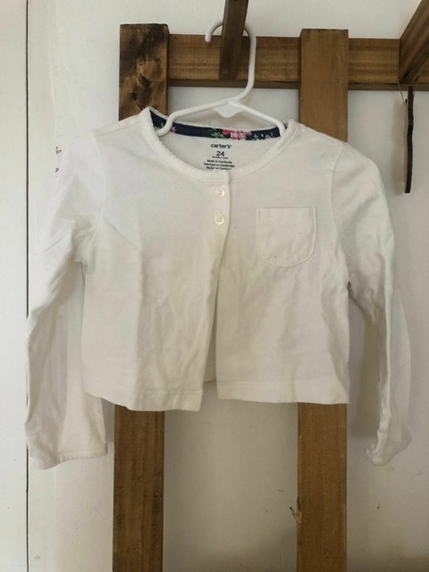 24M | Saquito blanco de algodón. CARTERS. 24 meses.