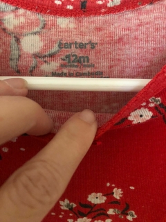 Body rojo ML con flores. CARTERS. 12 meses. - comprar online