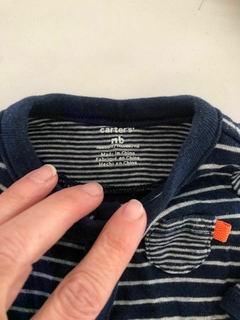 Buzo/ saquito de algodón con botones azul y rayas blancas. CARTERS. Recién Nacido. - comprar online