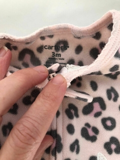 Enterito de polar rosa animal print con gatito. CARTERS. 3 meses. - comprar online