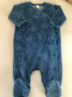 Enterito de plush azul con estrellas. CHEEKY. Recién nacido. - comprar online
