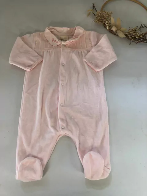 3M | Enterito de algodón rosa con cuellito. CONIGLIO. 3 meses.