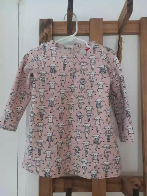 Vestido rosa ML con gatitos. GRISINO. 2/3 años.