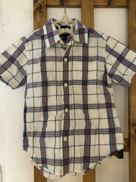 Camisa MC a cuadros rojos y azul. GAP. 5 años.