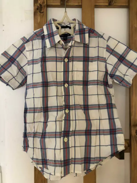 Camisa MC a cuadros rojos y azul. GAP. 5 años.