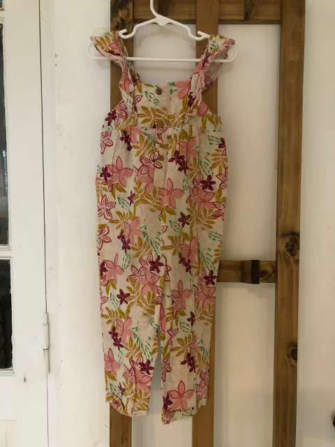 Mono flores mosaza y rosa con botones de madera. ZARA. 3/4 años.