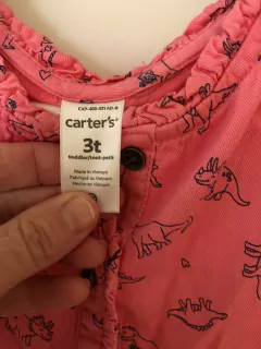 Vestido SM rosa con dinos. CARTERS. 3 años. en internet