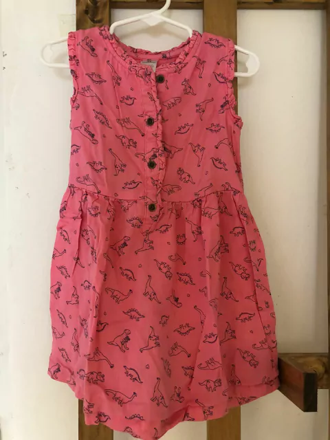 Vestido SM rosa con dinos. CARTERS. 3 años.