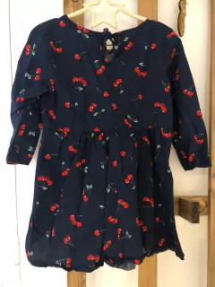 Vestido ML azul con gindas, 4/5 años. - Lo Canto • Moda Circular