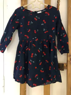 Vestido ML azul con gindas, 4/5 años. - comprar online