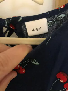 Vestido ML azul con gindas, 4/5 años. en internet