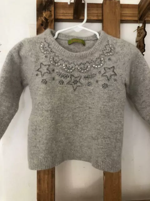 Sweater de lana gris con estrellas. RAPSODIA. 3 años.