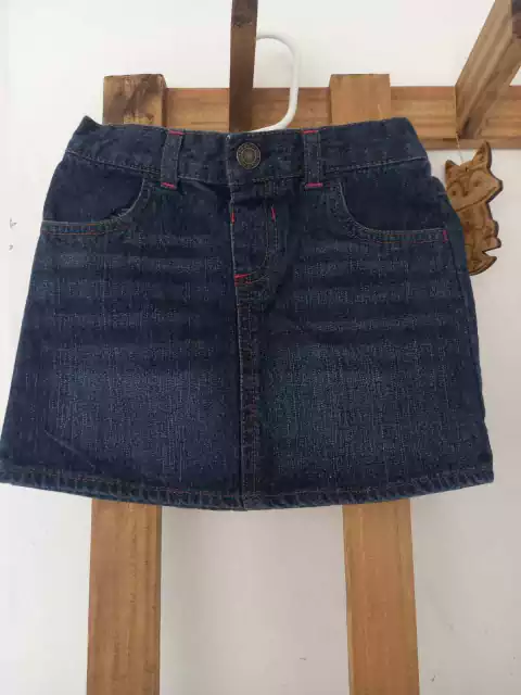 4A | Pollera de jean azul con elástico en la parte de atrás. HEALTHTEX. 4 años.