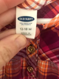 12M | Vestido ML a cuadros. OLD NAVY. 12 meses. - comprar online