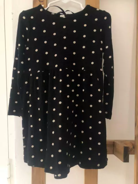Vestido de algodón negro con lunares blancos. AKIABARA. 4 años.