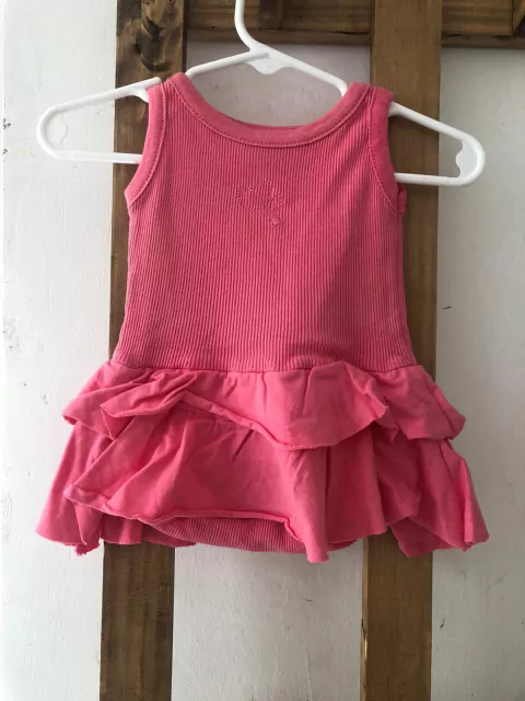 3M | Vestido rosa con body y volados. GRISINO. Talle 3 meses.