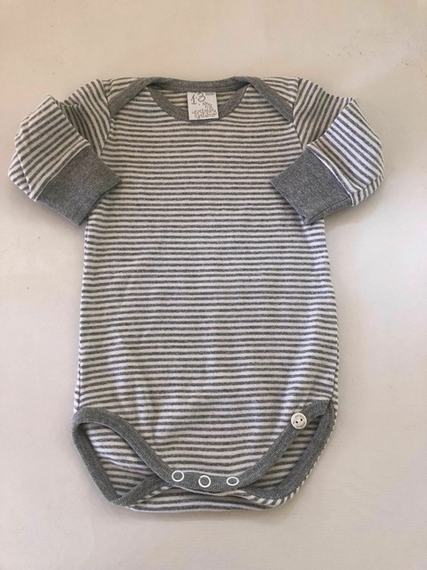 Body ML gris y blanco. GRISNO. 1/3 meses.
